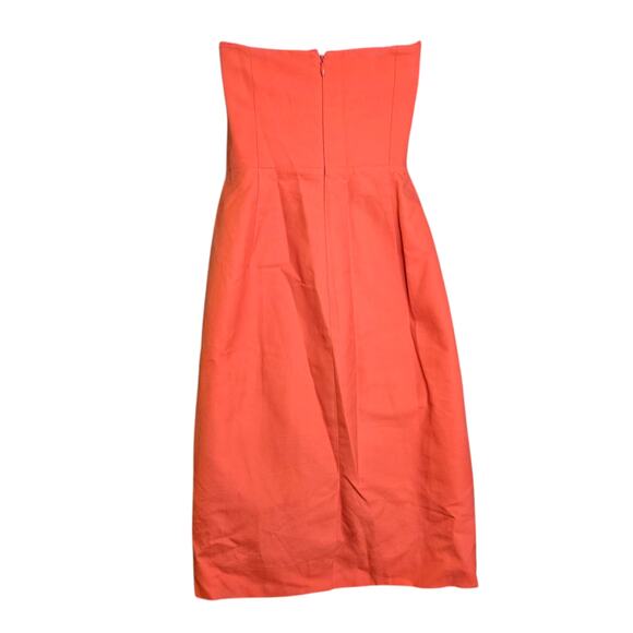 J Crew Womens Sleeveless Dress Size 6 Orange‎ Coral Miranda Style 100% Cotton - Picture 5 of 7